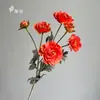 Flores Artificiales de Peonía de Terciopelo Multicabezal para Decoración del Hogar, Accesorios para Fotos, Ramilletes de Mesa para Bodas y Arreglo de Escenas