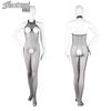 Feimu Lingerie Sexy Macacão Sexy Transparente Halterneck Costas Nudas Virilha Aberta em Mesh Feminino 7504