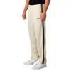 Pantalones deportivos para hombre YOUNGLA costura de cinta a rayas bordado pantalones casuales pantalones rectos deportivos para gimnasio