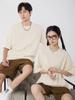 Personalizado 320g Lã Pesada Fio Duplo Algodão Puro Gola Redonda Ombro Caído Solto Oversized Manga Curta Exportação Transfronteiriça