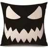 Funda de Almohada Halloween Calabaza Divertida Transfronteriza Amazon Estampado de Lino Funda Decorativa para Cojín de Sofá del Hogar