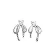 Pendientes de Plata con Lazo Dongdaemun Versión Coreana 2025 Nuevos Pendientes Populares de Diseño de Nicho de Moda y Simples
