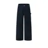 Pantalones de trabajo de pierna recta estilo masculino marca de moda personality de la calle diseño de bolsillo sentido retro desgastado pierna ancha pantalones casuales