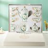 Conjunto de Café Xiangjia Pintado a Ouro Estilo Europeu Porcelana Fina de Alta Qualidade Requintado Xícara e Pires para Café Preservador da Saúde Conjunto Caixa de Presente