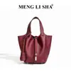 Camada Superior de Couro Bovino TC de Alta Qualidade, Nicho de Luxo, Couro Genuíno, Bolsa Saco, Bolsa Cesta de Legumes, Lembrança, Grande Capacidade, Bolsa de Mão Feminina