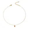 Collar de corazón de circón estilo europeo y americano, collar con colgante de corazón de lujo discreto, cadena de clavícula simple de acero inoxidable para mujer