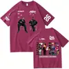 Camiseta de tamanho europeu transfronteiriça para o tour de Chris Brown e Usher 2026, para homens e mulheres, estilo Harajuku, manga curta, gola redonda, casual