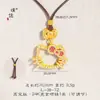 Acessórios DIY da Loja Puzuo Gold, Mesmo Estilo que Banhado a Ouro, Colar com Pingente de Cabeça Hello Kitty Full Diamond, Corrente de Clavícula Desenho Animado Fofo