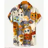 Camisa de verão com estampa digital de manga curta, marca tendência transfronteiriça, nova tendência da moda