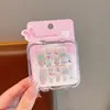 Novas Unhas Infantis Removíveis Vestíveis na Caixa para Meninas, Adesivos de Unha Removíveis, Adesivos de Unha Exquisitos de Desenho Animado, Peças de Unha
