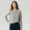 Nuevo suéter de mezcla de hilo Kangbao Lai para otoño/invierno: 25% seda de morera, 75% cachemir, suéter base de manga raglán con cuello redondo para mujer