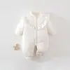 Mono acolchado de otoño e invierno para bebé, clase A, engrosado, cálido para recién nacidos, mameluco de 120 g para que lo usen las niñas pequeñas en el exterior