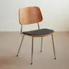 Silla de comedor retro nórdica para sala de estar del hogar, silla con respaldo de madera maciza, silla de diseño para reuniones, mesa y sillas de comedor vintage para cafetería