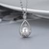 Suministro Transfronterizo Colgante de Collar de Perlas Forma de Lágrima S925, Moderno y Versátil, Montura en Blanco para DIY Incrustada con Circonita al por Mayor