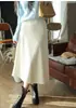 Elegante Falda de Lana para el Trabajo con Caída Suave, Cintura Alta, Falda Midi de Línea A Adelgazante para Mujer en Otoño H083105