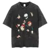 2025 Nuevo Sitio Independiente Comercio Exterior Amazon Algodón Lavado Suelto Unisex Retro Anime Japonés Camisa Oversize