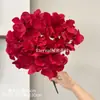 Serie Roja, Color Rojo Verdadero, Estilo Popular de Pasarelas, Flores Artificiales: Hortensia, Lirio, Muguete, Peonía, Rosa, Golondrina, Amapola