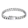 Pulseira de Corrente Cubana Trançada Estilo Chicote de Cavalo Lisa Banhada a Prata Vintage Punk com Design Único, Estilo Hip-Hop Moderno, Direto do Fabricante