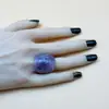 Anillo de resina irregular con borde ancho curvo y degradado, nuevo, transfronterizo, estilo INS, anillo coreano, joyería al por mayor