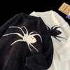 Tendencia Nacional Retro Americano Nicho Tejido de Araña para Hombre Otoño e Invierno Cómodo Holgado Casual Suéter Cuello Redondo Tejido