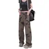Jeans de Trabajo Camuflaje Retro Americano para Mujer, Nuevo Estilo Verano 2026, Corte Holgado, Adelgazante, Pantalones Rectos Fluidos de Largo Hasta el Suelo