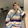 Suéter de Invierno con Cuello Redondo para Hombre, Estilo Japonés Moderno Holgado Versión Coreana, Tejido Retro Elegante para Estudiantes