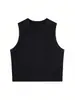 Colete Básico de Cor Sólida para Mulheres, Camiseta Regata Sem Mangas Respirável de Algodão Elástico, Camisola Modeladora de Cintura Alta, Atacado do Fabricante