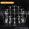 Soporte de Exhibición de Acrílico Transparente Mesa Redonda Creativa Stand Joyería Estante de Joyería Multi-Posición Estante de Almacenamiento de Barra Hecho a Mano