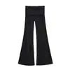 Pantalones Acampanados Casuales Cortos Estilo Chica Picante para Mujer 2026 Verano Nuevos Color Sólido Cintura Alta Adelgazantes Bodycon Yoga Ropa Deportiva