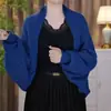 Primavera 2025 Nuevo Estilo Elegante Nuevo Estilo Chino Cheongsam con Chal Simple Estilo Juvenil Cárdigan de Punto