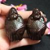Abanico de madera de agar vietnamita, venta al por mayor, con piel de Buda y mango negro, artesanías de madera, artesanías turísticas.