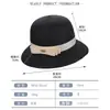 Estilo Nuevo de Verano Estilo Francés Moda de Paja Elegante Sombrero de Pescador para Mujer, Protección Solar Versátil Sombrero de Paja de Gama Alta para la Playa