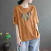 Camiseta de manga corta para mujer de comercio exterior transfronterizo con superávit, ropa holgada de talla grande para mujer, top de manga media, camiseta básica