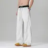 Pantalones de Hielo de Seda de Nuevo Estilo para Verano para Hombres y Mujeres, Versátiles para el Trabajo, Caída Amplia de Pierna Secado Rápido Casual Largos