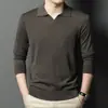 Suéter de punto fino de manga larga para hombre, color liso, de punto fino, cuello de pico, estilo business casual de alta gama, nueva colección otoño/invierno