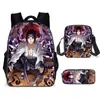 Set de Mochila Escolar de Tres Piezas de Naruto Transfronterizo para Estudiantes de Primaria y Secundaria, Mochila Infantil, Bolso de Hombro