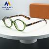 Gafas de miopía con montura redonda pequeña estilo japonés retro para hombre y mujer, montura óptica estilo Harajuku, TR90, antiluz azul.