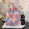 Bolso de Mano Tejido de Punto de Nuevo Estilo Transfronterizo con Diseño de Flor Hueca, Bolso de Regalo Tejido Simple y Versátil de Gran Capacidad