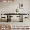 Mesa de comedor mágica colgante de estilo minimalista italiano y combinación de sillas, mesa de comedor rectangular moderna minimalista para hogar, apartamento pequeño, sala de estar