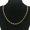 Hip-Hop Europeo y Americano Simple Dorado Brillante Cadena Clavícula de Bambú para Hombres y Mujeres Accesorios de Collar de Calle