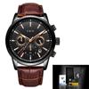 Reloj de cuarzo deportivo para hombre LIGE de comercio exterior, resistente al agua, con correa de acero, doble esfera, multifunción, reloj de pulsera de negocios