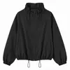 Nueva Chaqueta Cortavientos Coreana de Primavera y Otoño para Mujer, con Hombros Descubiertos, Cintura con Cordón, Cuello Alto, Moda Versátil, Ajustada, Tendencia