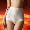 Otoño e Invierno Nuevo para Mujer Cintura Alta Doble Capa Cepillado Forro Polar Térmico Espesado Encaje Overall 10A Antibacterial Control de Abdomen Braguitas