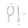 ZHANG Zifeng con pendientes de aro lisos de gota de agua con circonita para mujer, simples, de alta gama, para agujero de oreja, hebilla de oreja, joyería de oreja de moda versátil