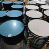 Espejo de baño de producción en masa de fábrica con borde metálico, espejo cosmético de pared, marco de aleación de aluminio negro, espejo de baño
