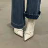 Temporada del Primer Encuentro: Botines de Moda Elegantes y Únicos para Mujer, Punta Fina, Moño Dulce, Tacón de Aguja Elegante, Botines Elásticos Ajustados sin Cierre