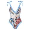[Traje de baño de estilo festivo para mujer] patrón personalizado estampado multicolor mono vestido de gasa protector solar Amazon Europeo y Americano