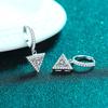 Pendientes de Plata de Ley S925 Xindeyi para Mujer, Clips para Oreja de Moissanita Triangulares, Joyería para Orejas de Estilo Fresco, Venta al por Mayor desde el Fabricante