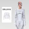 Traje de Esquí Youyou para Mujer, Capa Interior de Secado Rápido, Capa Base Térmica de Compresión, Traje Ajustado Deportivo para Senderismo al Aire Libre y Montañismo