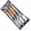 Herramienta para trabajar la madera formón interior y exterior semicírculo Mango de haya Traje de 4 piezas de formones de acero para carpintería Ranurado semicircular multifuncional